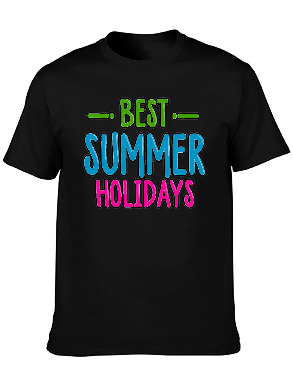 Best Summer Holidays Graphic Tee - Black