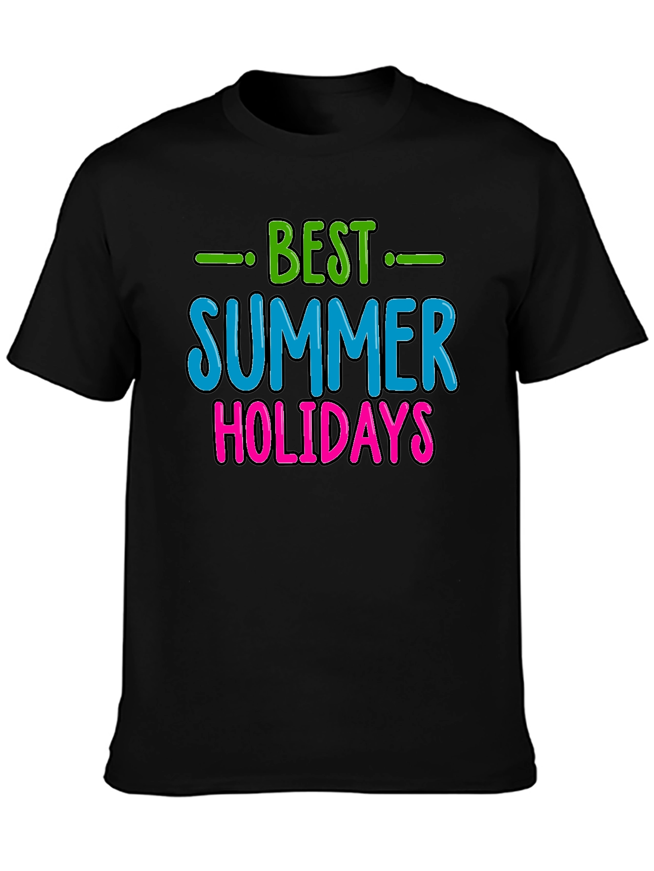 Best Summer Holidays Graphic Tee - Black