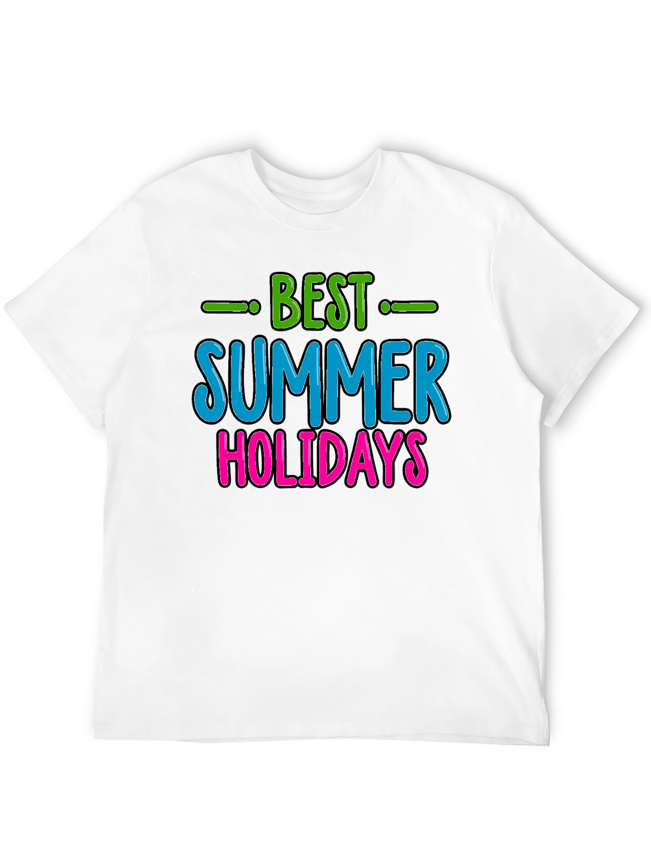 Best Summer Holidays Graphic Tee - Black
