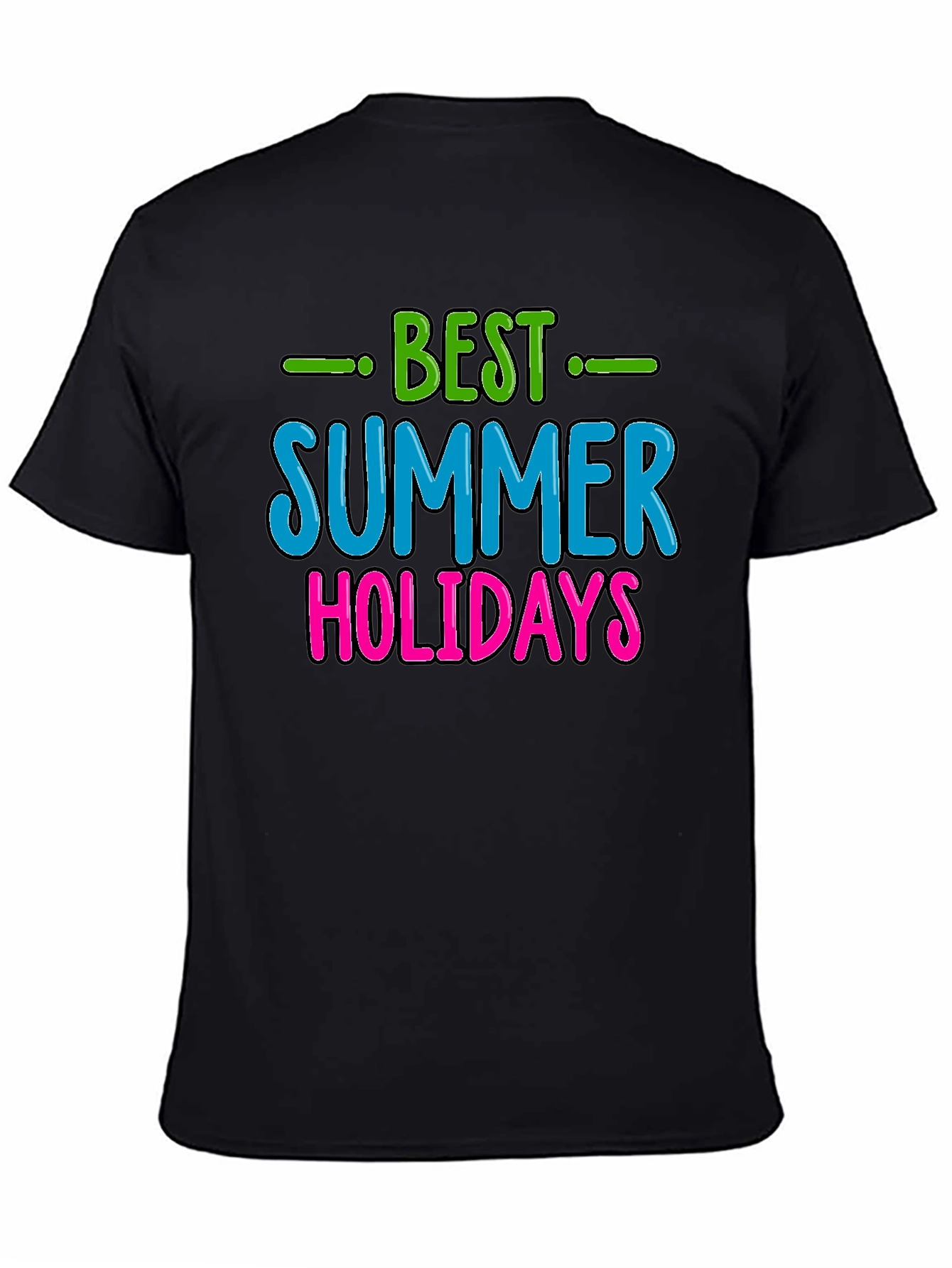 Best Summer Holidays Graphic Tee - Black