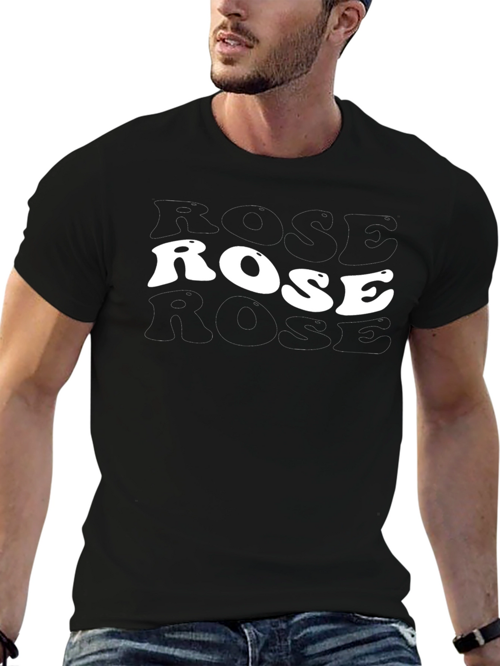 Trendy Rose Graphic Tee - Soft Cotton Blend