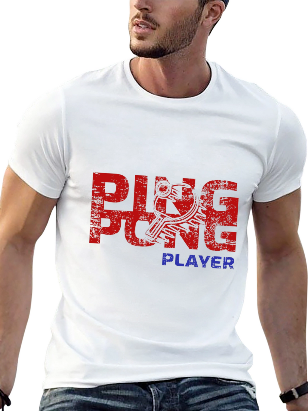 Ping Pong Player Graphic T-Shirt