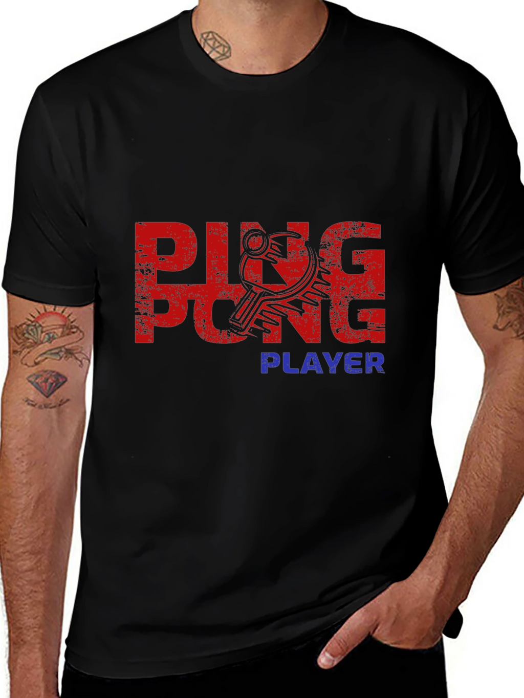 Ping Pong Player Graphic T-Shirt