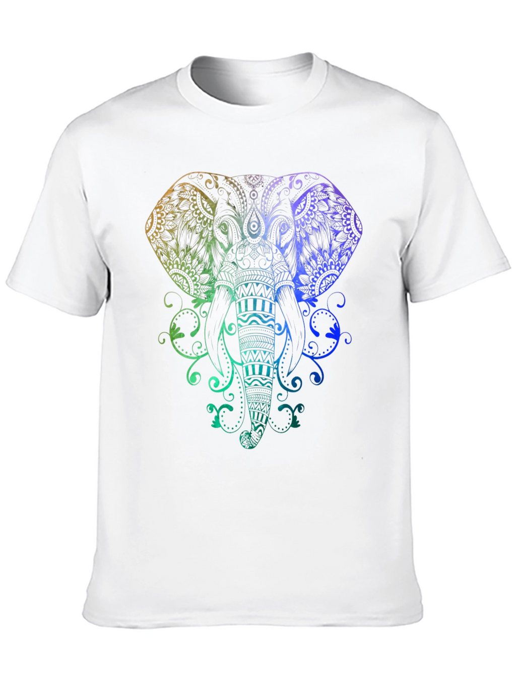 Rainbow Elephant Graphic Tee - Black