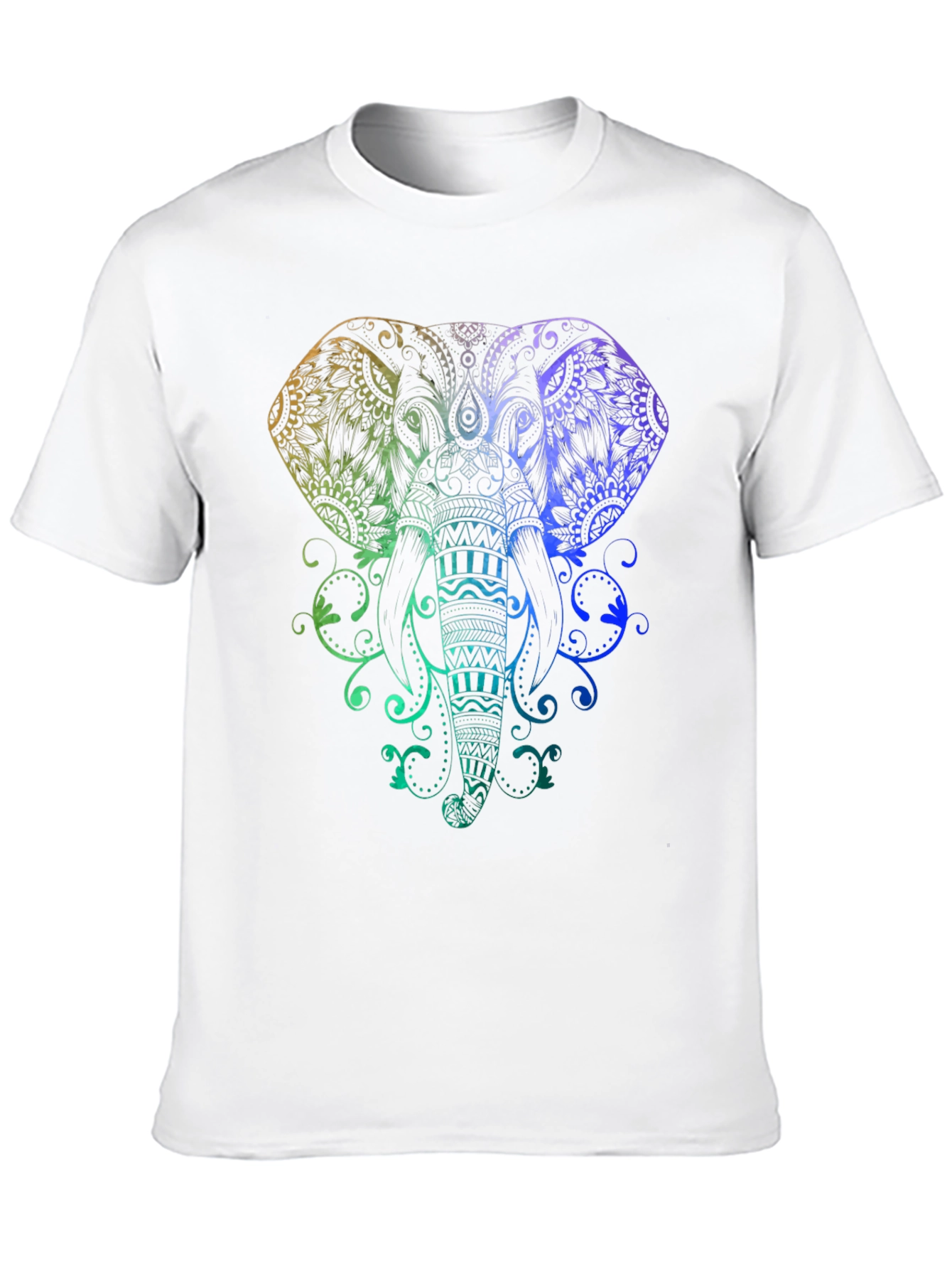 Rainbow Elephant Graphic Tee - Black