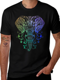 Rainbow Elephant Graphic Tee - Black