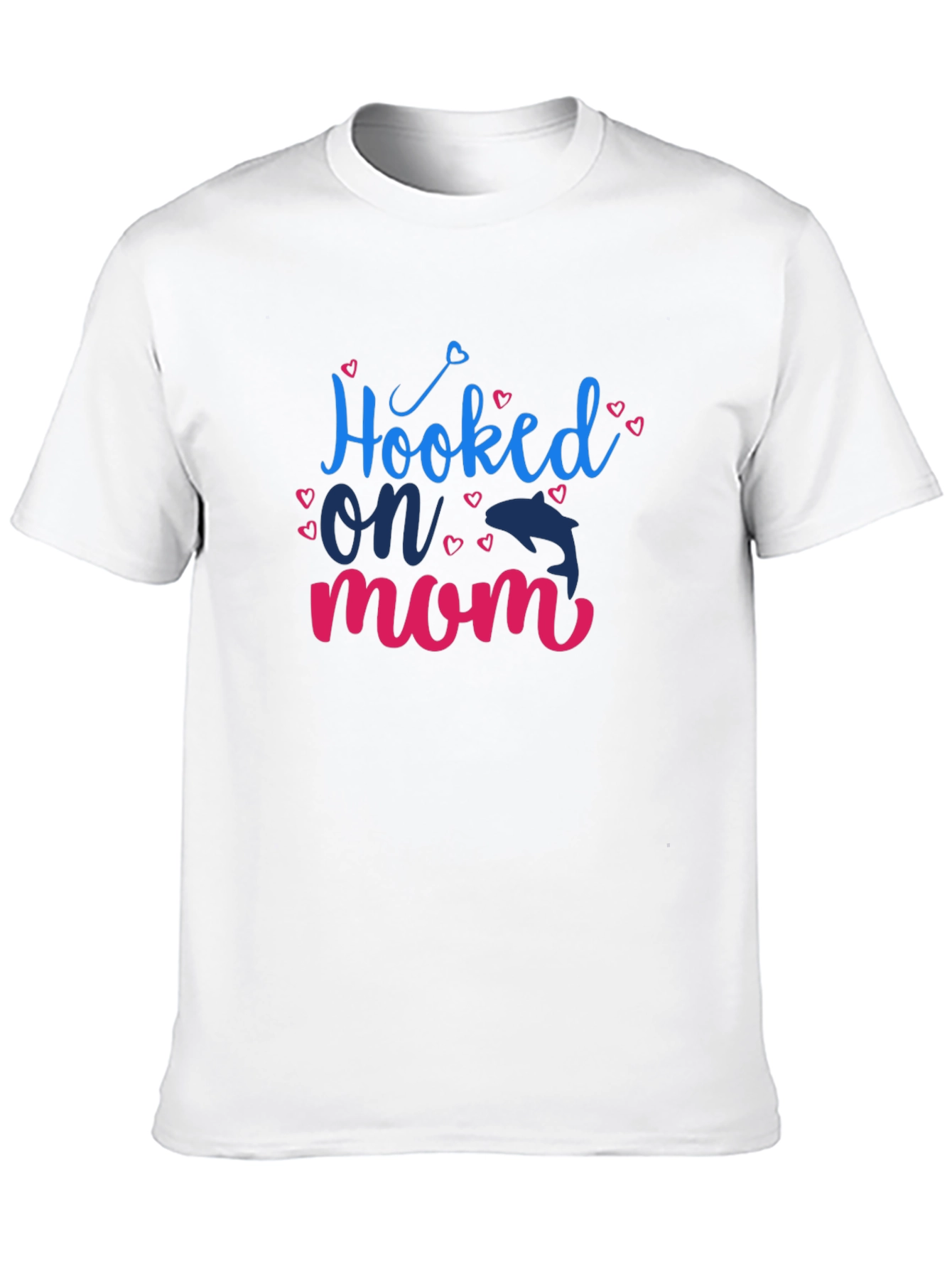 Hooked on Mom Graphic Tee - Blue & Pink
