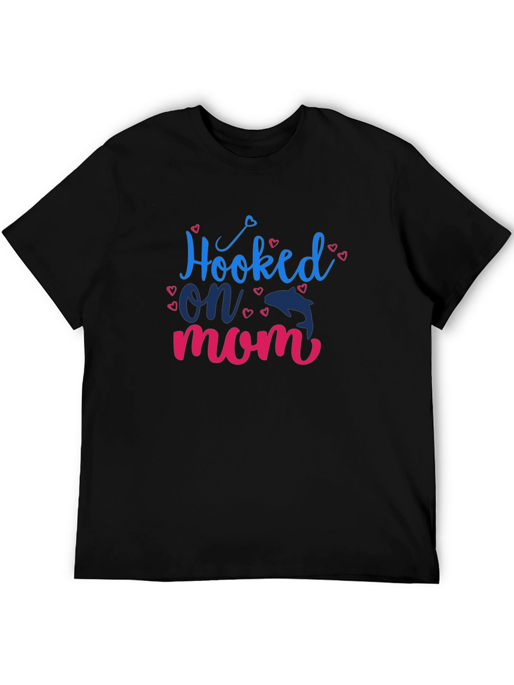 Hooked on Mom Graphic Tee - Blue & Pink