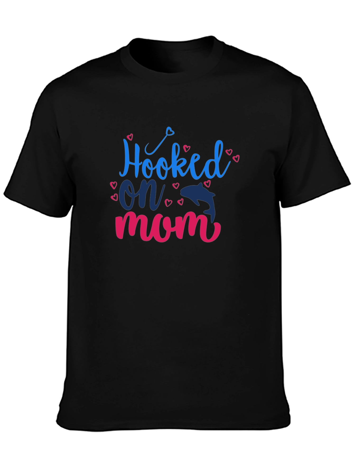 Hooked on Mom Graphic Tee - Blue & Pink