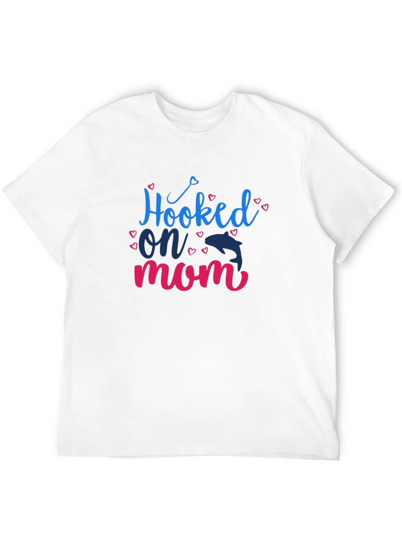 Hooked on Mom Graphic Tee - Blue & Pink