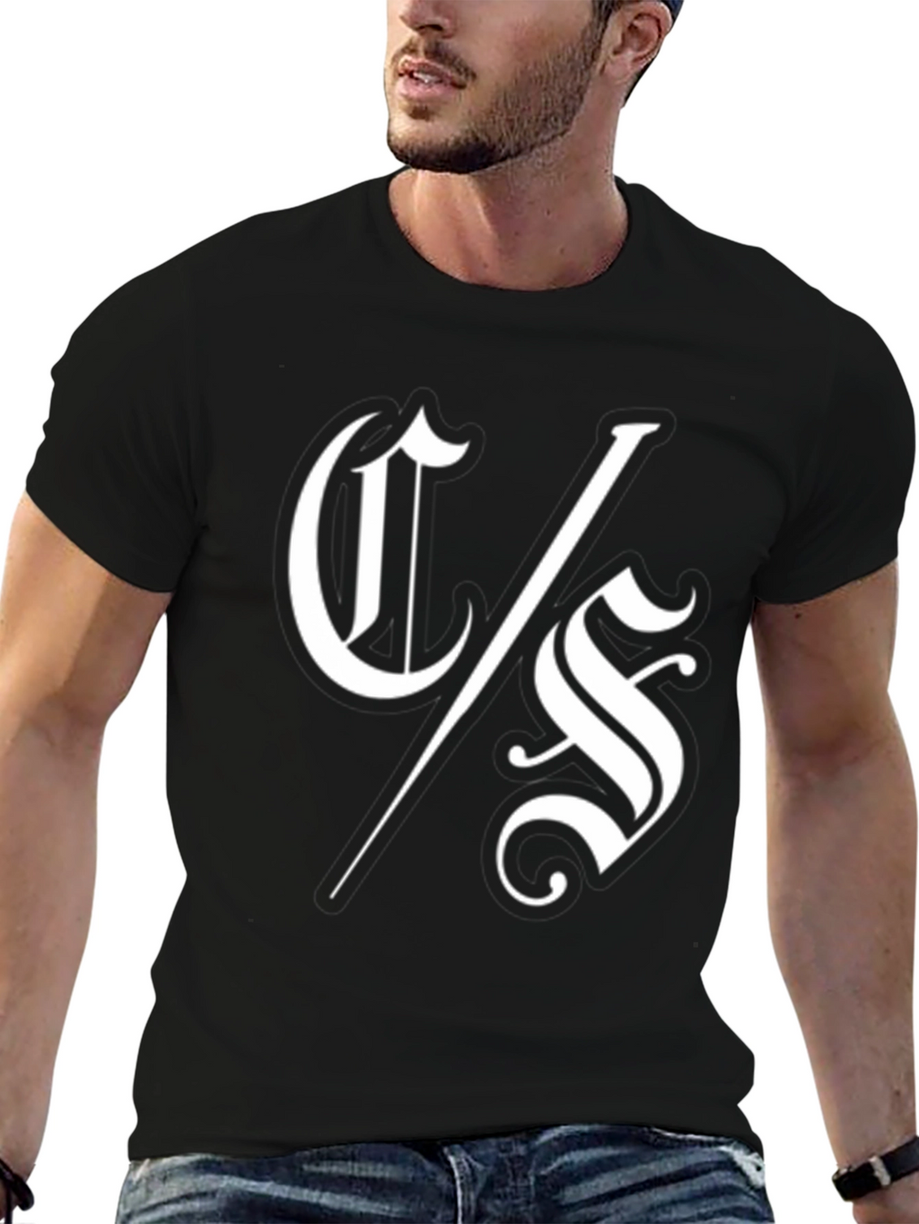 Black T-Shirt with White C/S Logo