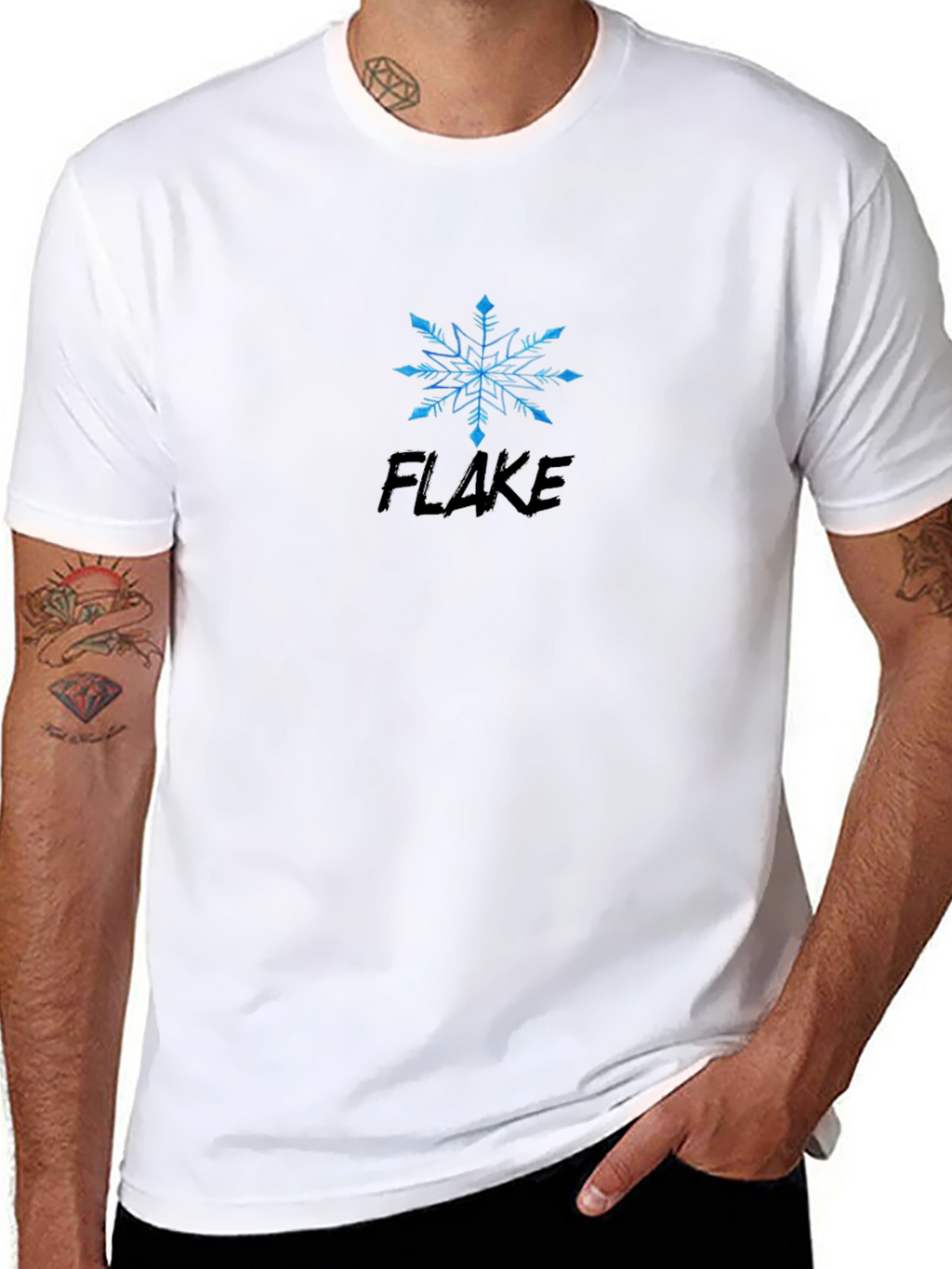 Flake Snowflake Graphic Black T-Shirt