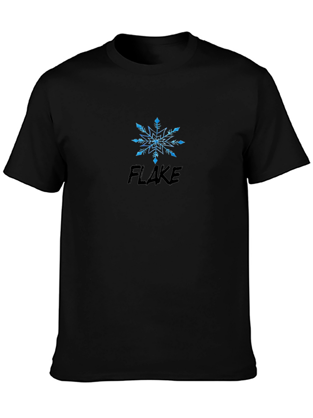 Flake Snowflake Graphic Black T-Shirt