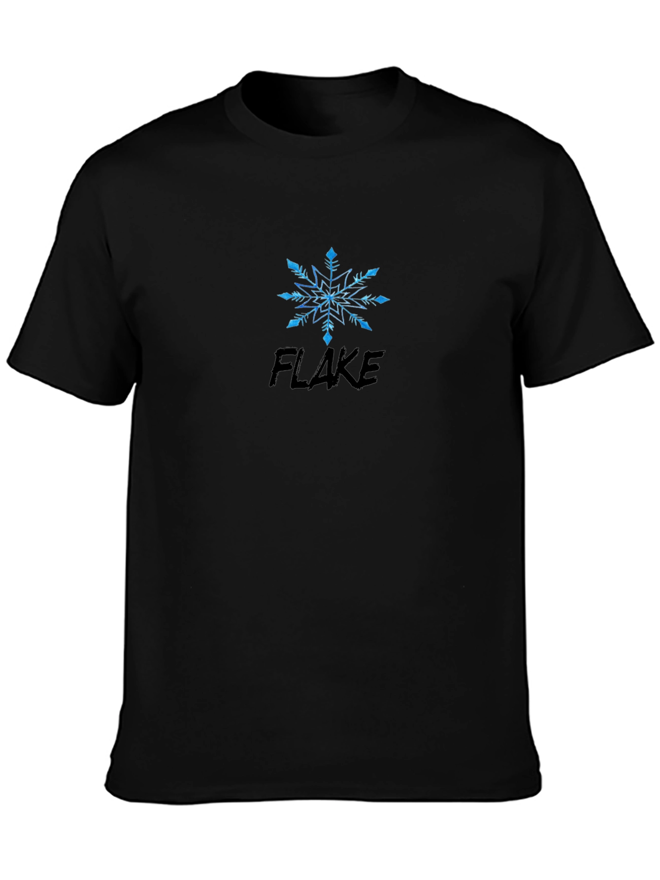 Flake Snowflake Graphic Black T-Shirt