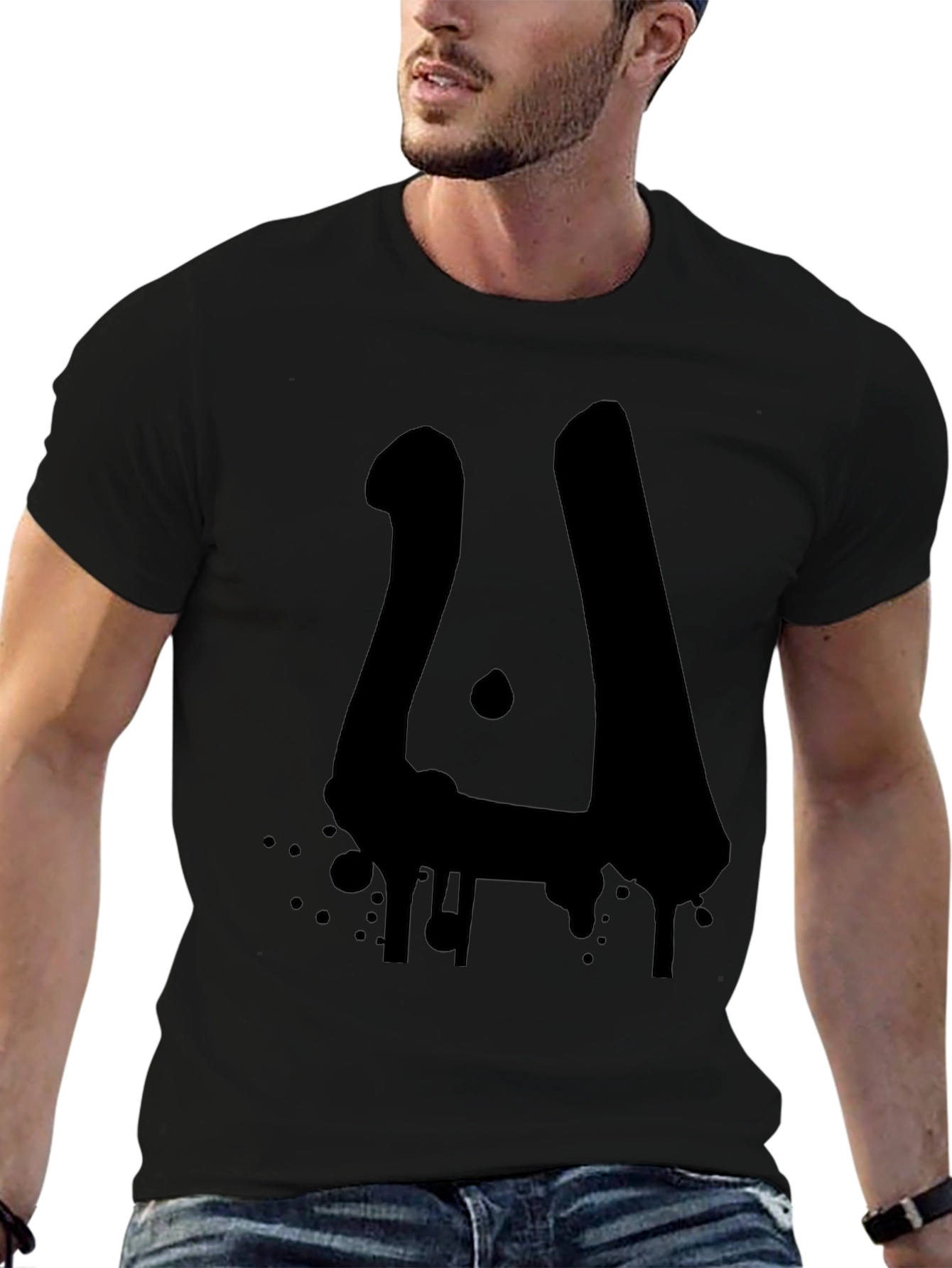 Abstract Drip Art Black T-Shirt