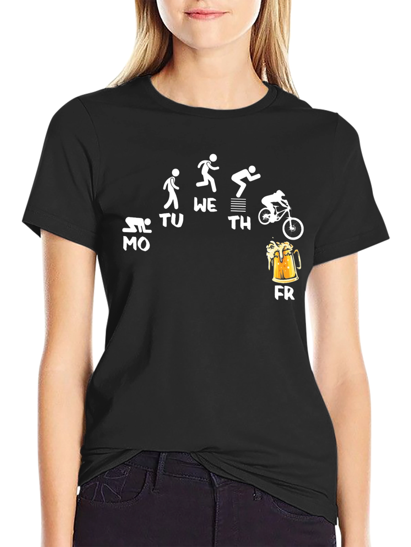 Workout Week Black T-Shirt: Gym to Beer