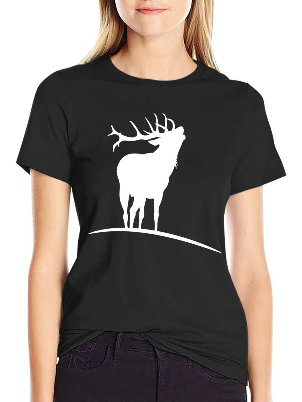 Black Deer Silhouette Graphic Tee