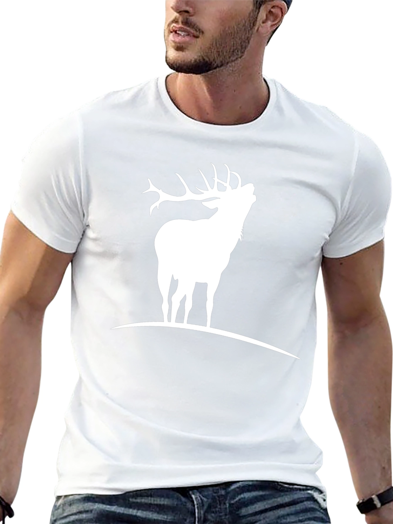 Black Deer Silhouette Graphic Tee