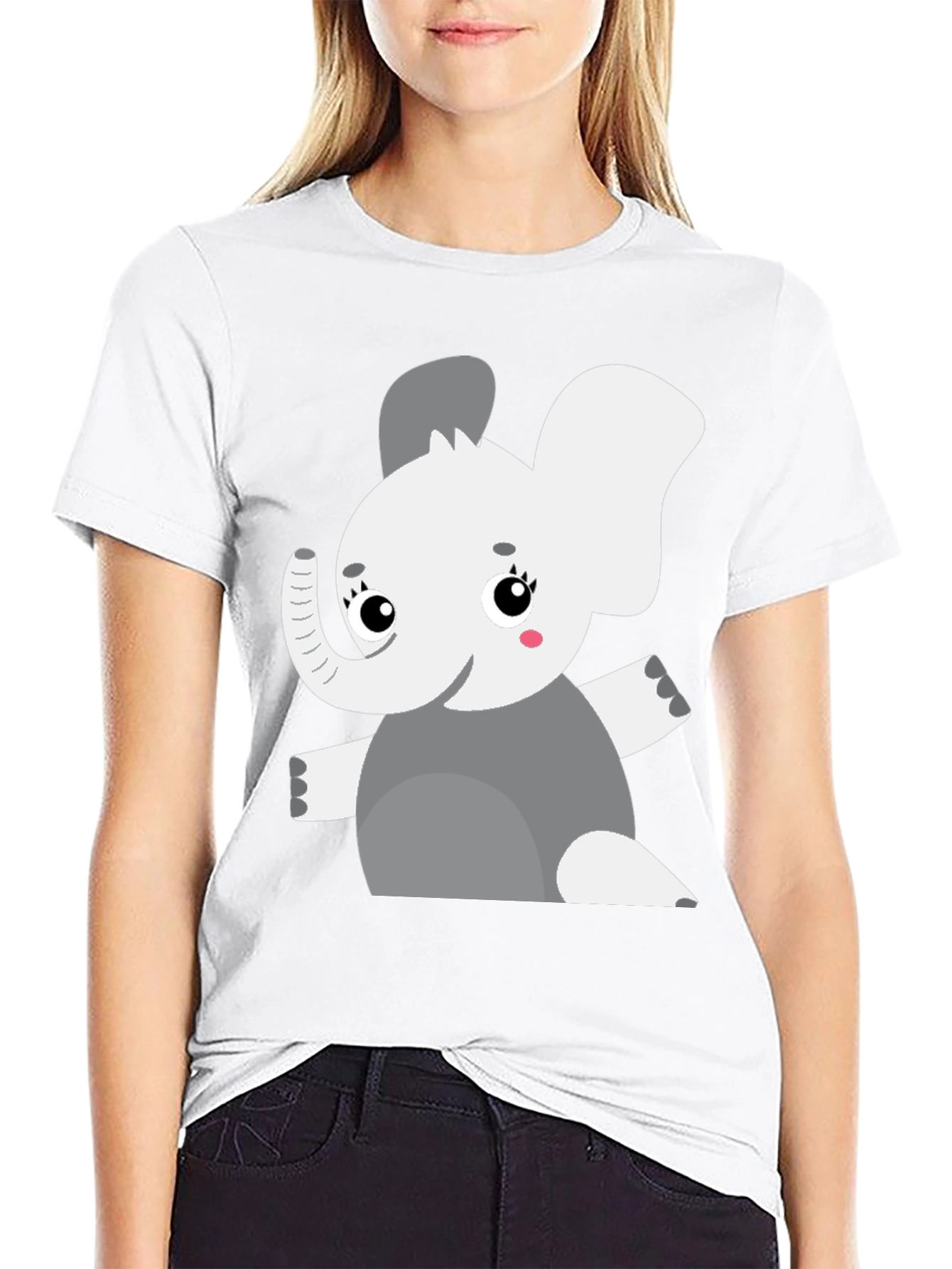 Elephant Graphic Tee - Cute Cartoon Animal Shirt