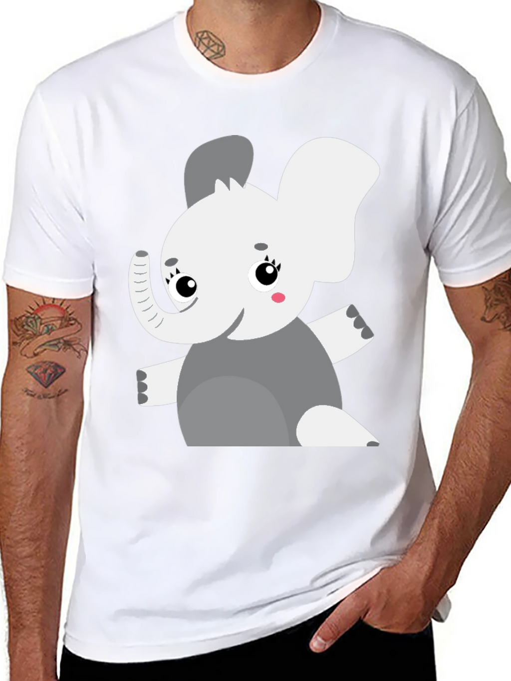Elephant Graphic Tee - Cute Cartoon Animal Shirt
