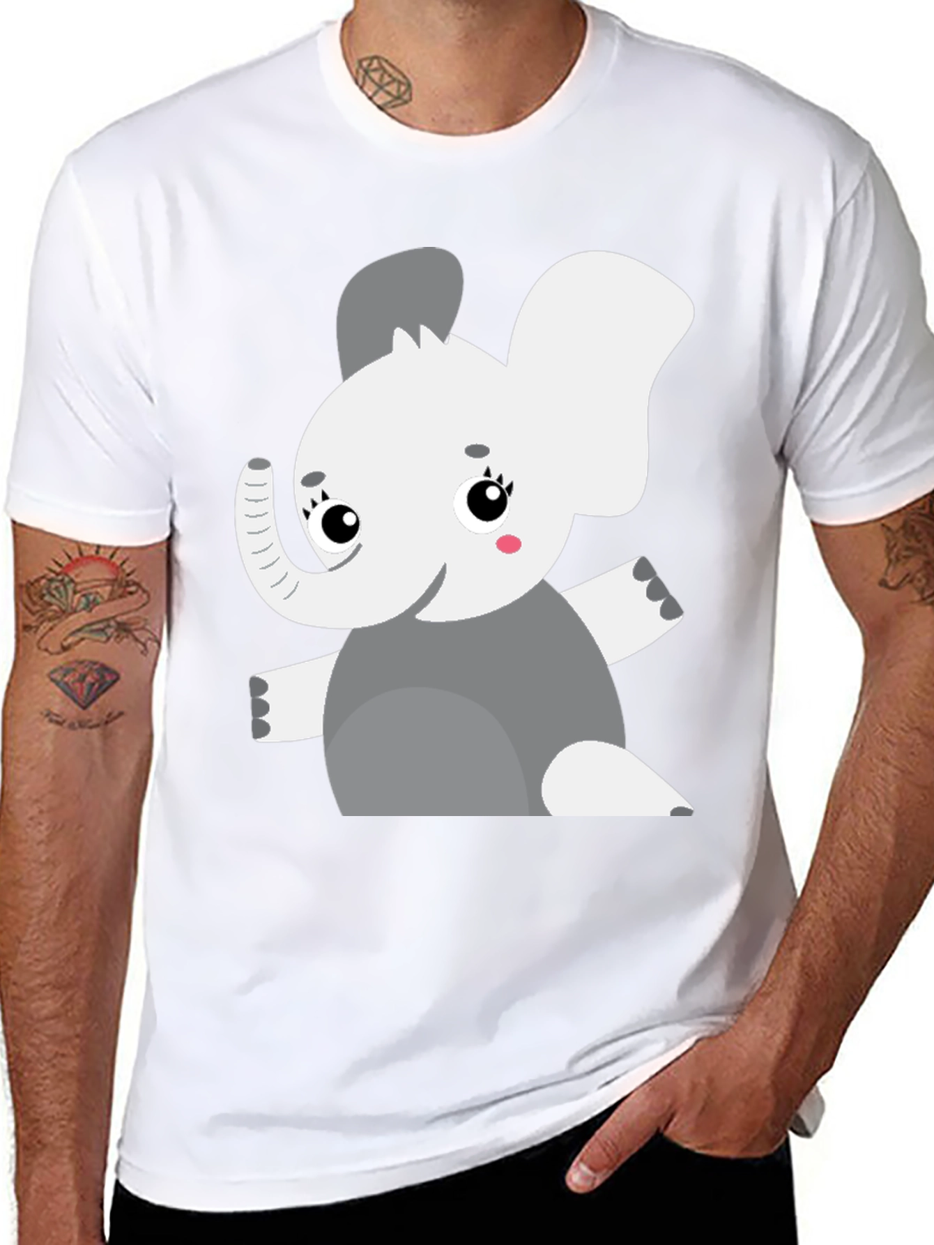 Elephant Graphic Tee - Cute Cartoon Animal Shirt