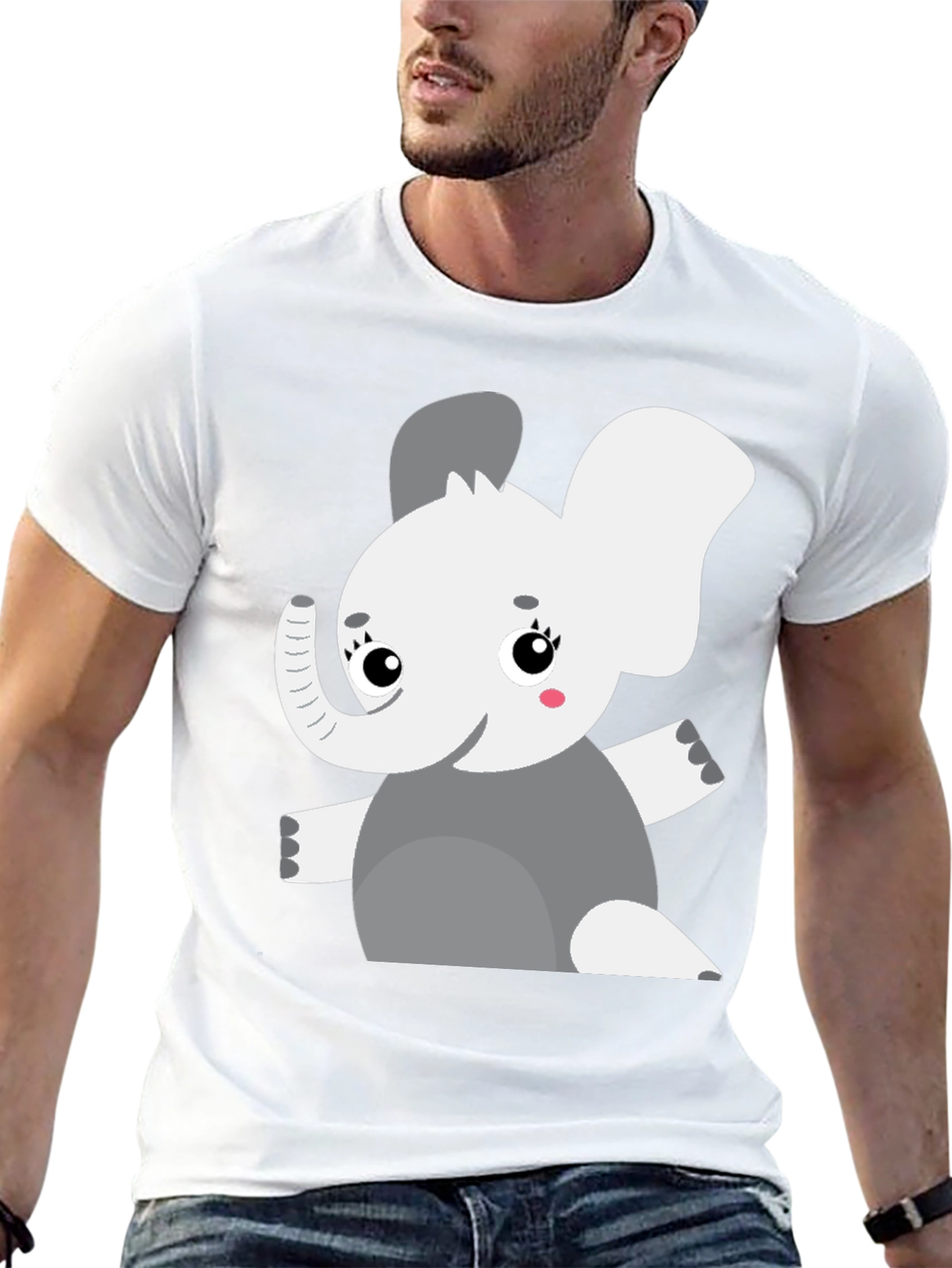 Elephant Graphic Tee - Cute Cartoon Animal Shirt