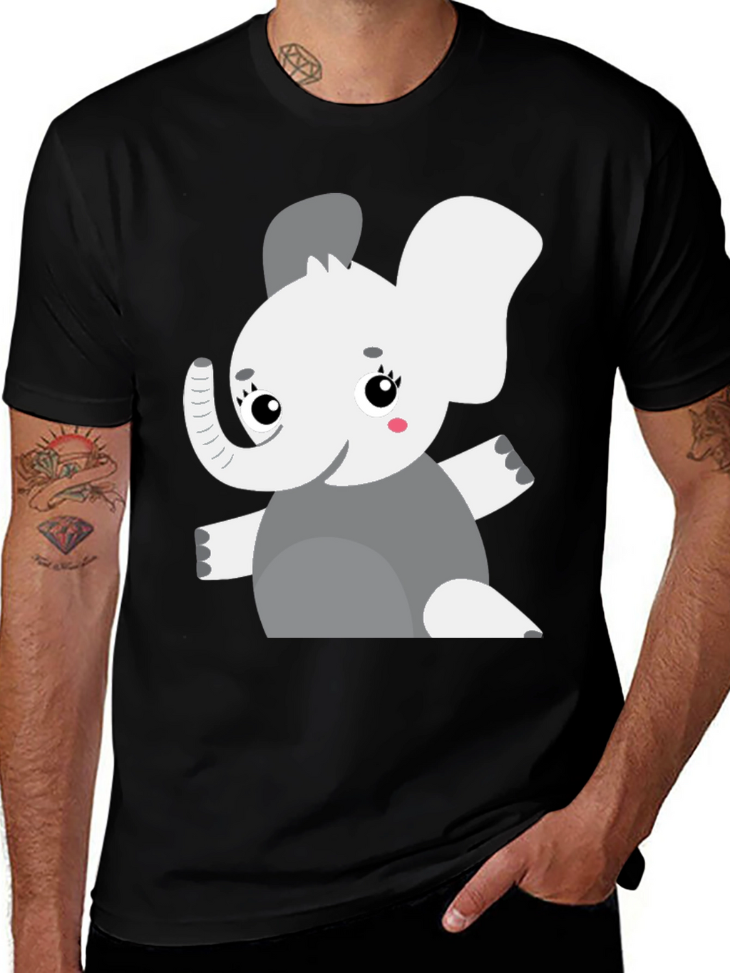 Elephant Graphic Tee - Cute Cartoon Animal Shirt