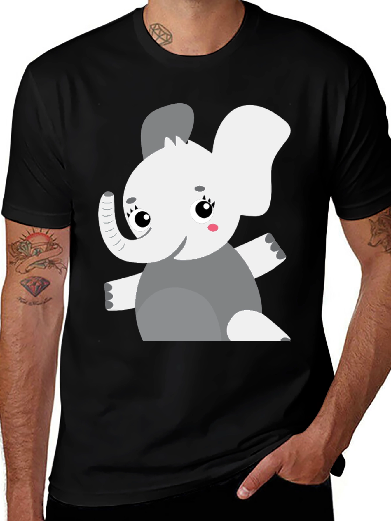Elephant Graphic Tee - Cute Cartoon Animal Shirt