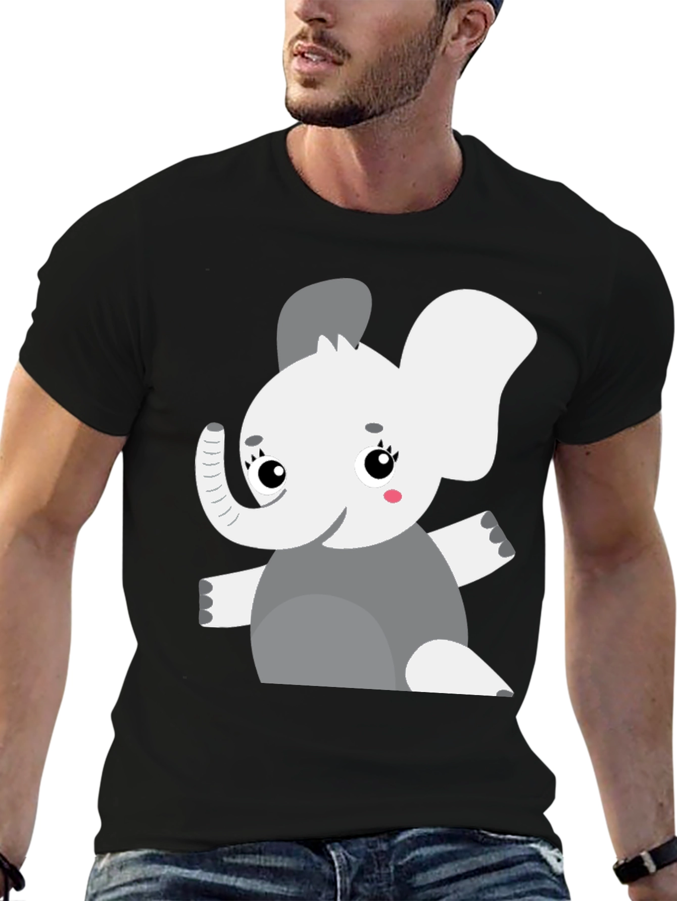Elephant Graphic Tee - Cute Cartoon Animal Shirt