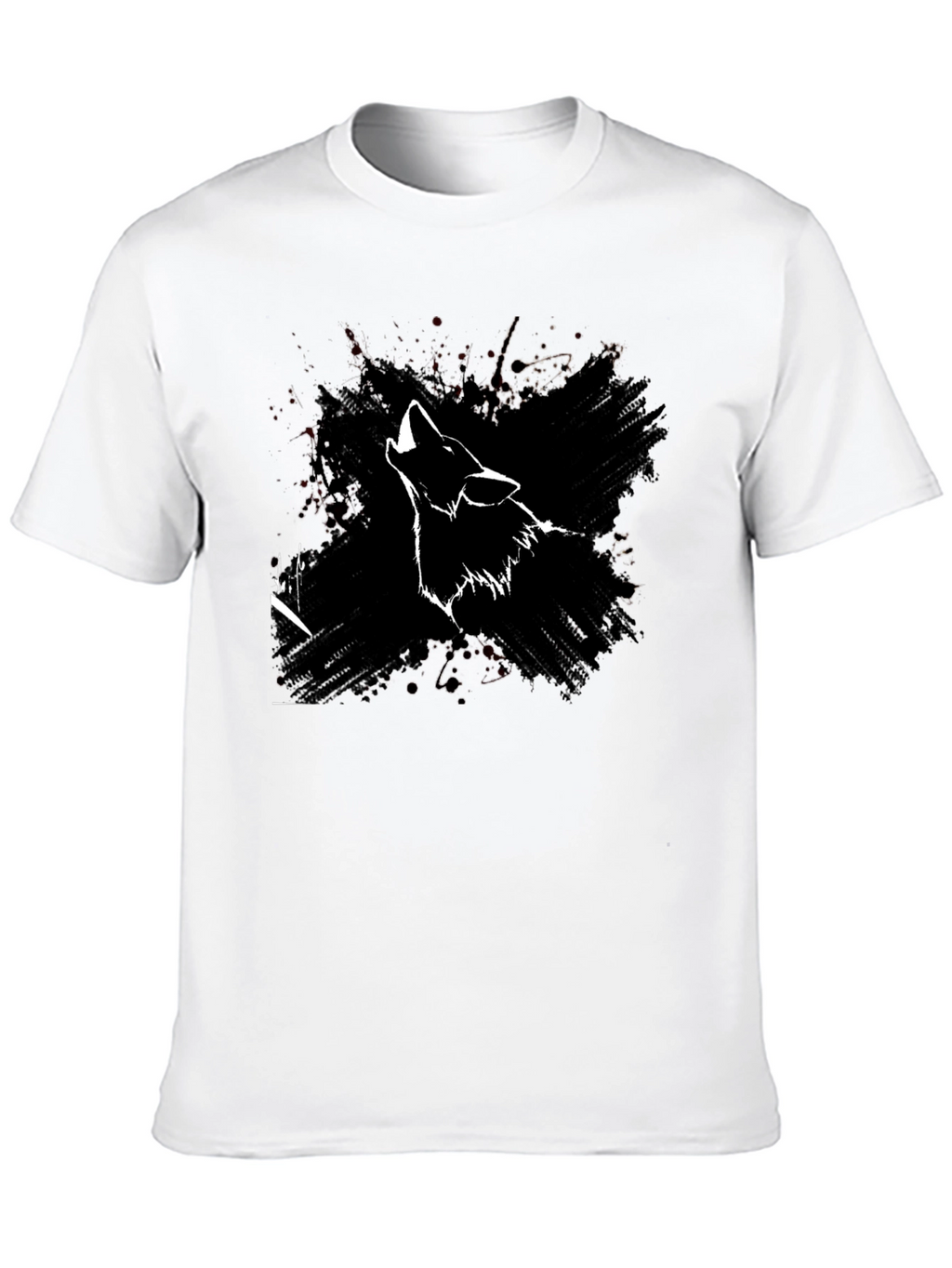 Wolf Howl Graphic Print Black T-Shirt