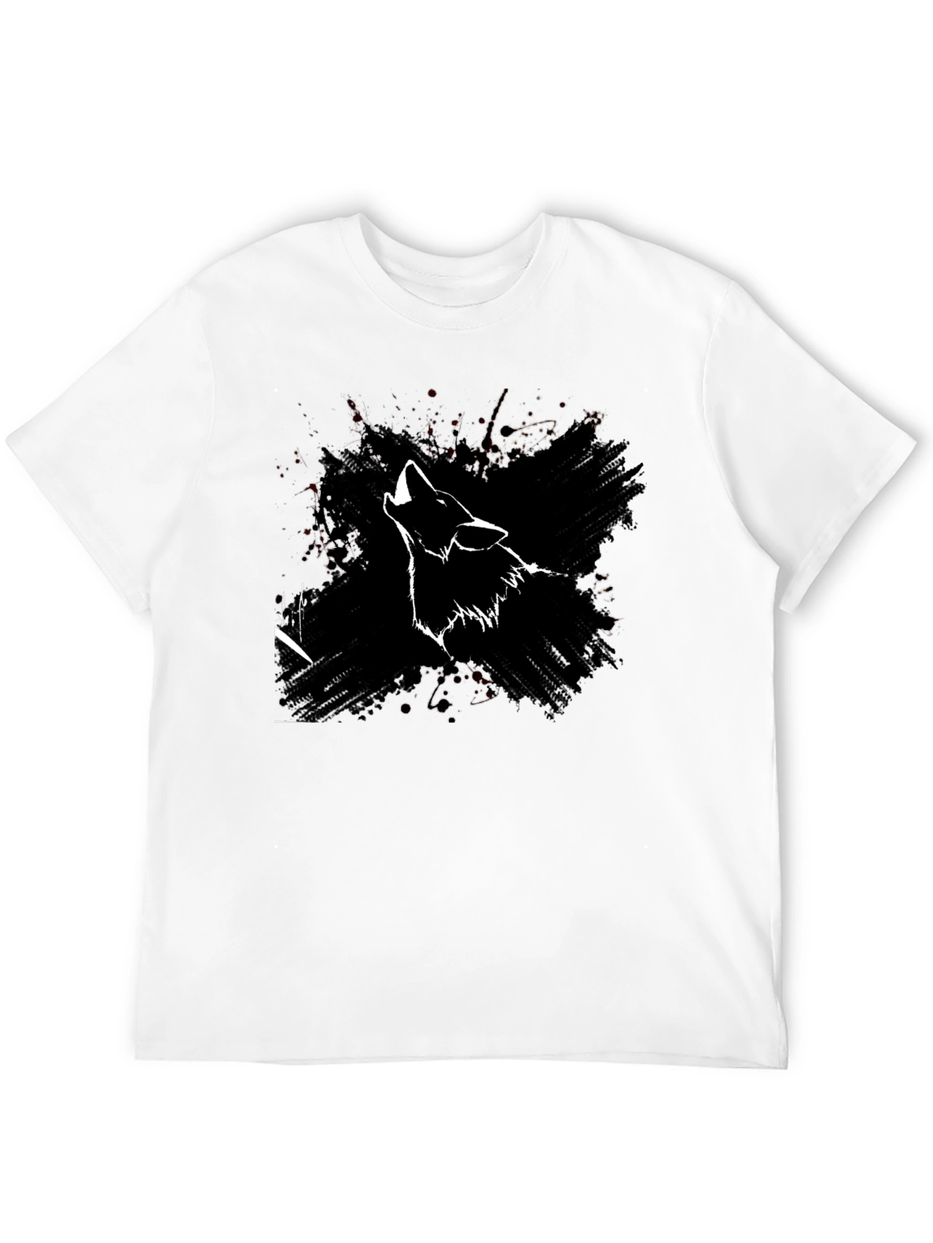 Wolf Howl Graphic Print Black T-Shirt