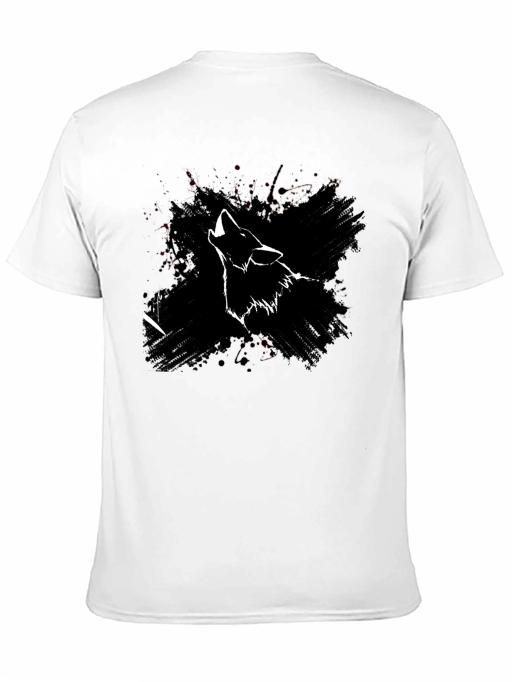 Wolf Howl Graphic Print Black T-Shirt