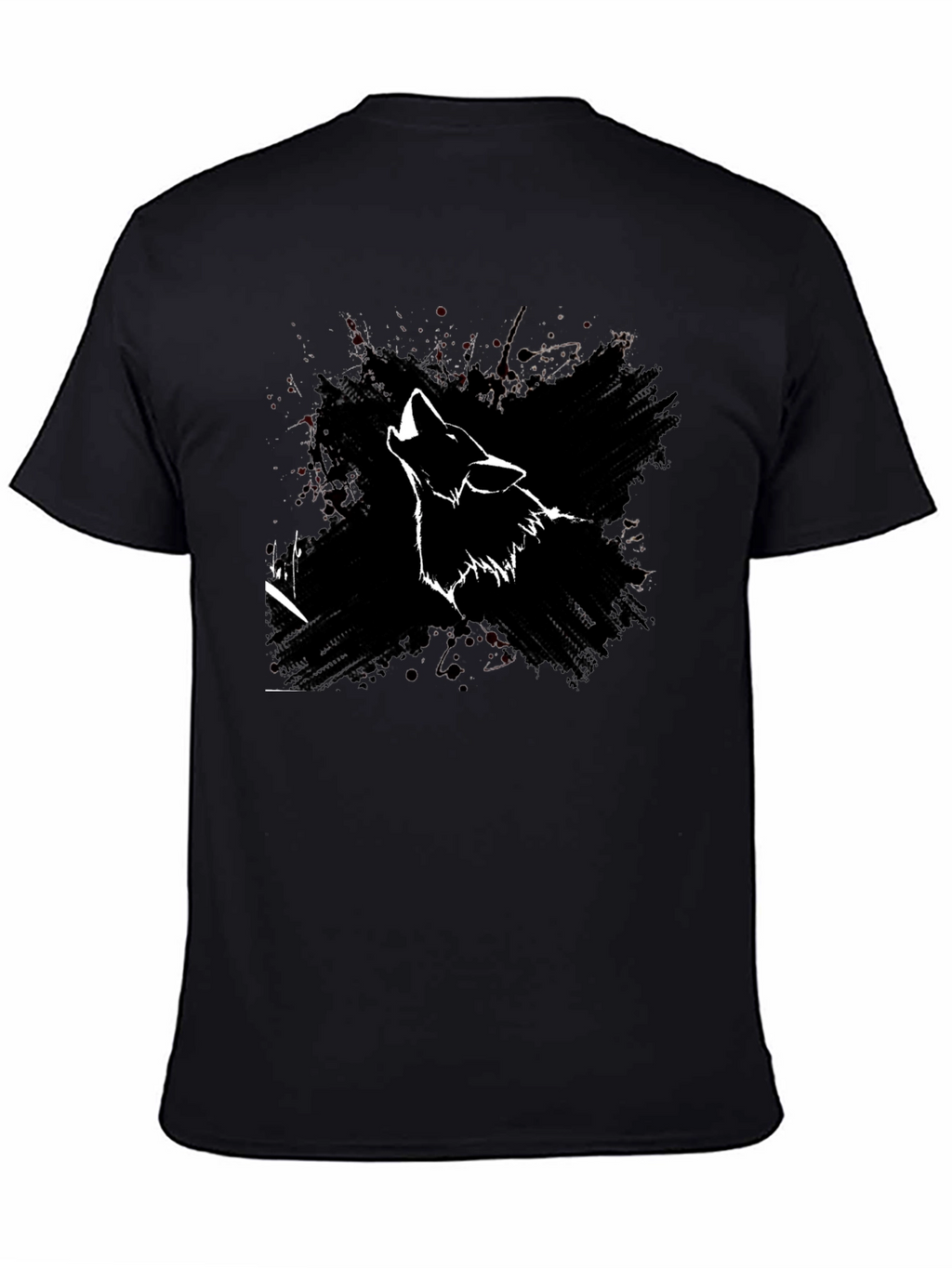 Wolf Howl Graphic Print Black T-Shirt