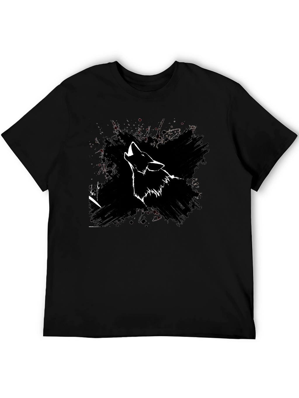 Wolf Howl Graphic Print Black T-Shirt