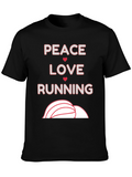 Peace Love Running Graphic T-Shirt