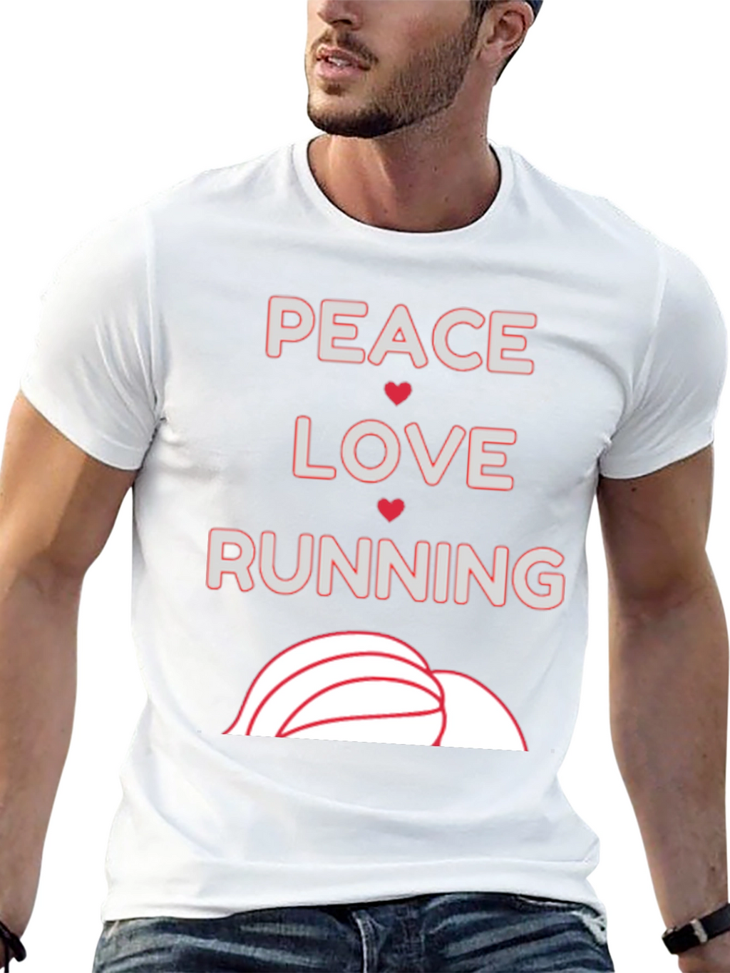 Peace Love Running Graphic T-Shirt