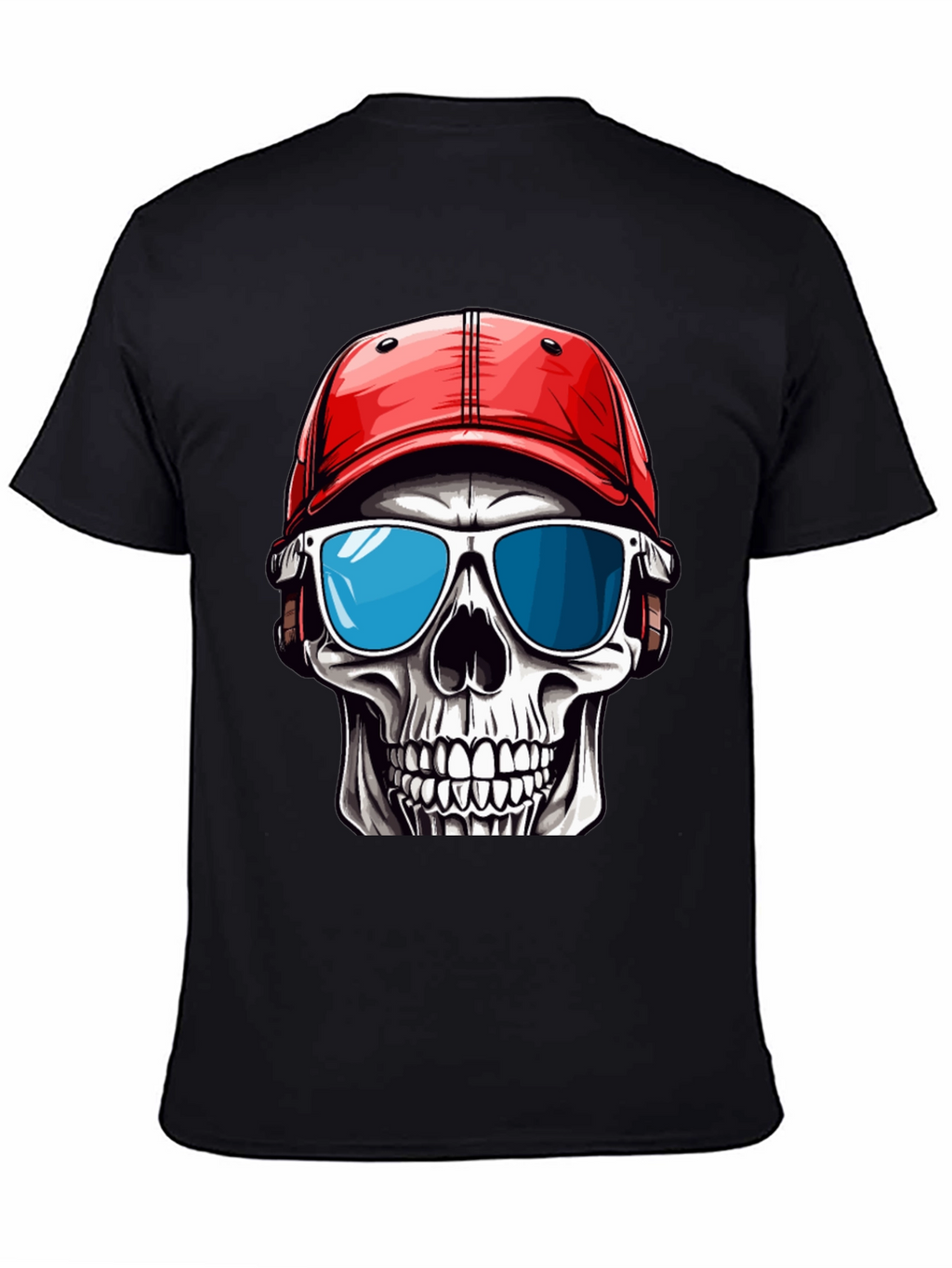 Skull in Cap Graphic T-Shirt