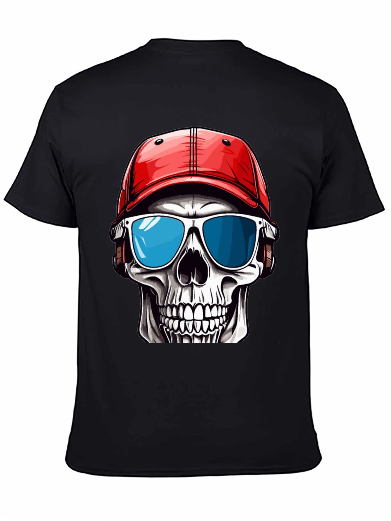 Skull in Cap Graphic T-Shirt