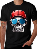 Skull in Cap Graphic T-Shirt
