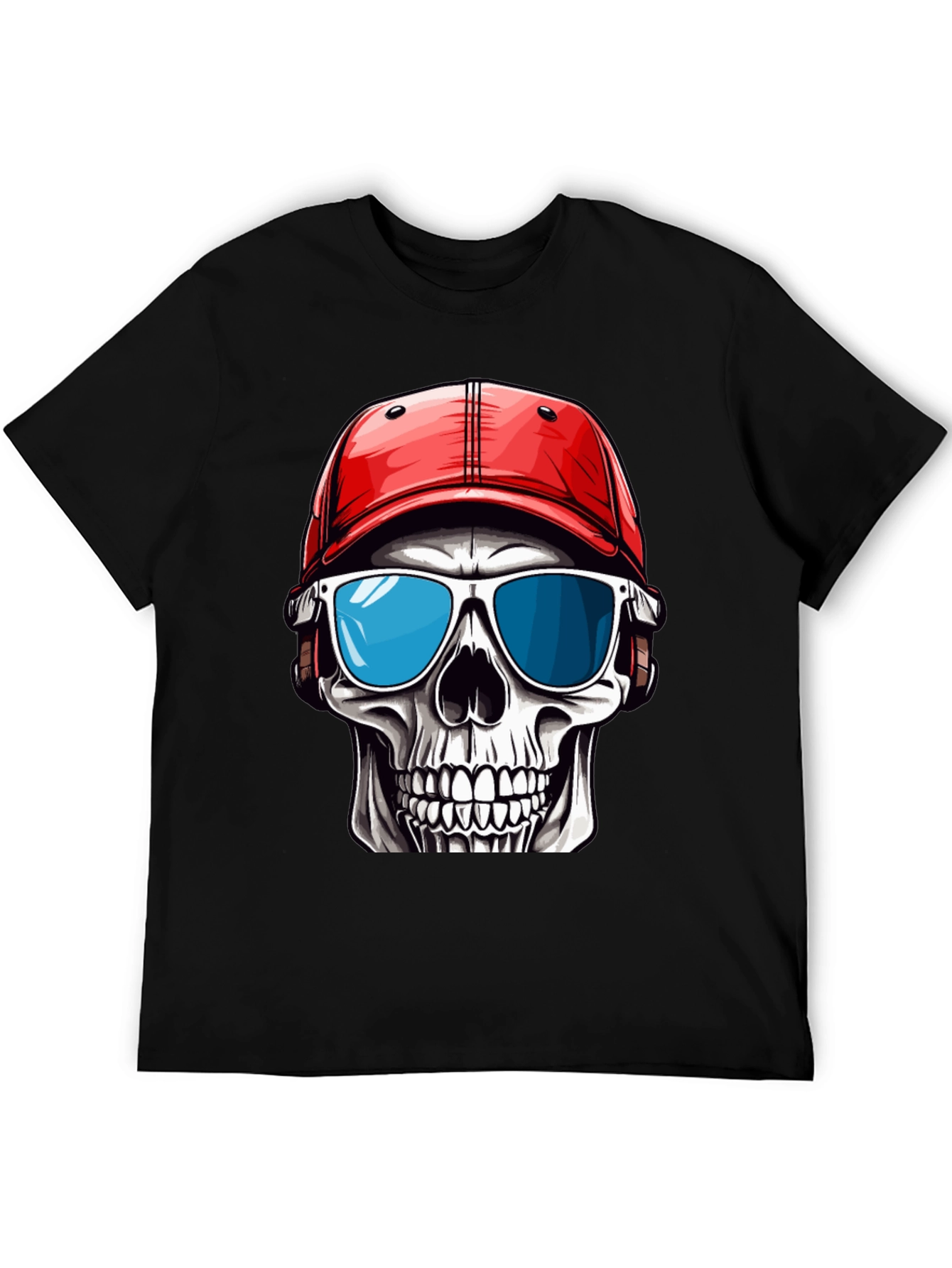 Skull in Cap Graphic T-Shirt