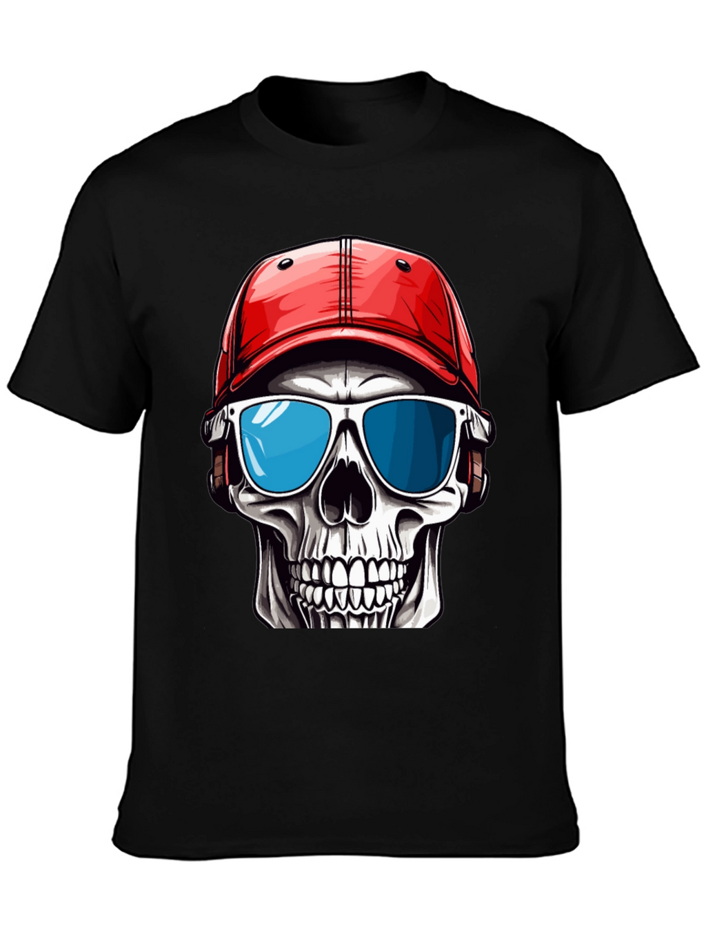 Skull in Cap Graphic T-Shirt