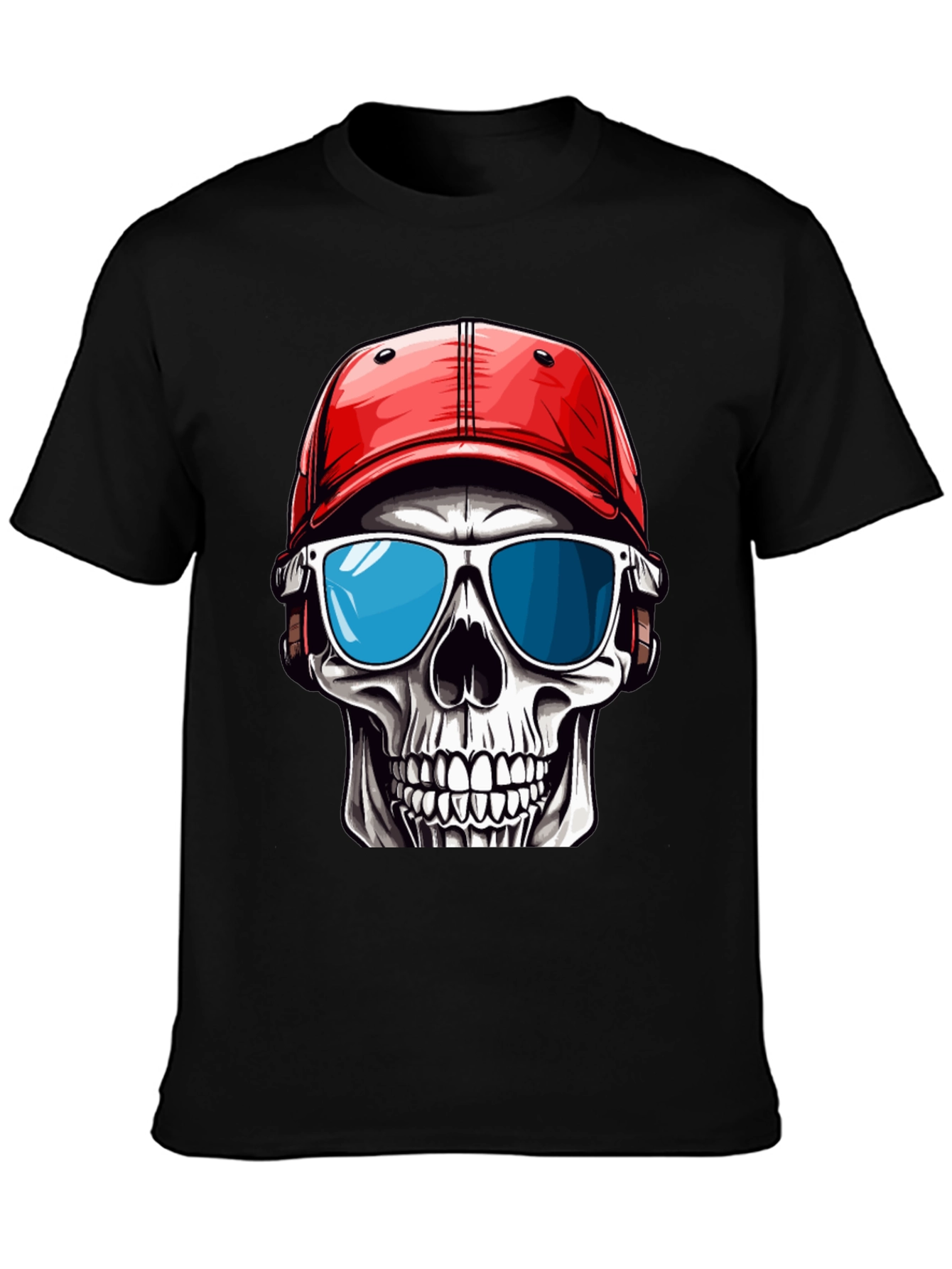 Skull in Cap Graphic T-Shirt