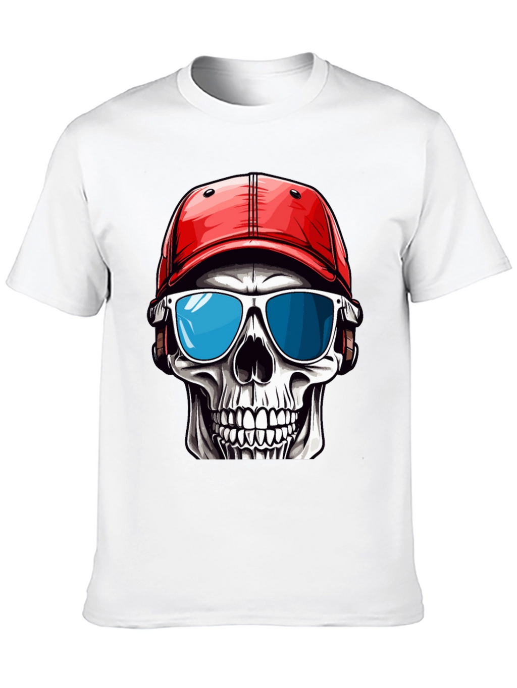 Skull in Cap Graphic T-Shirt