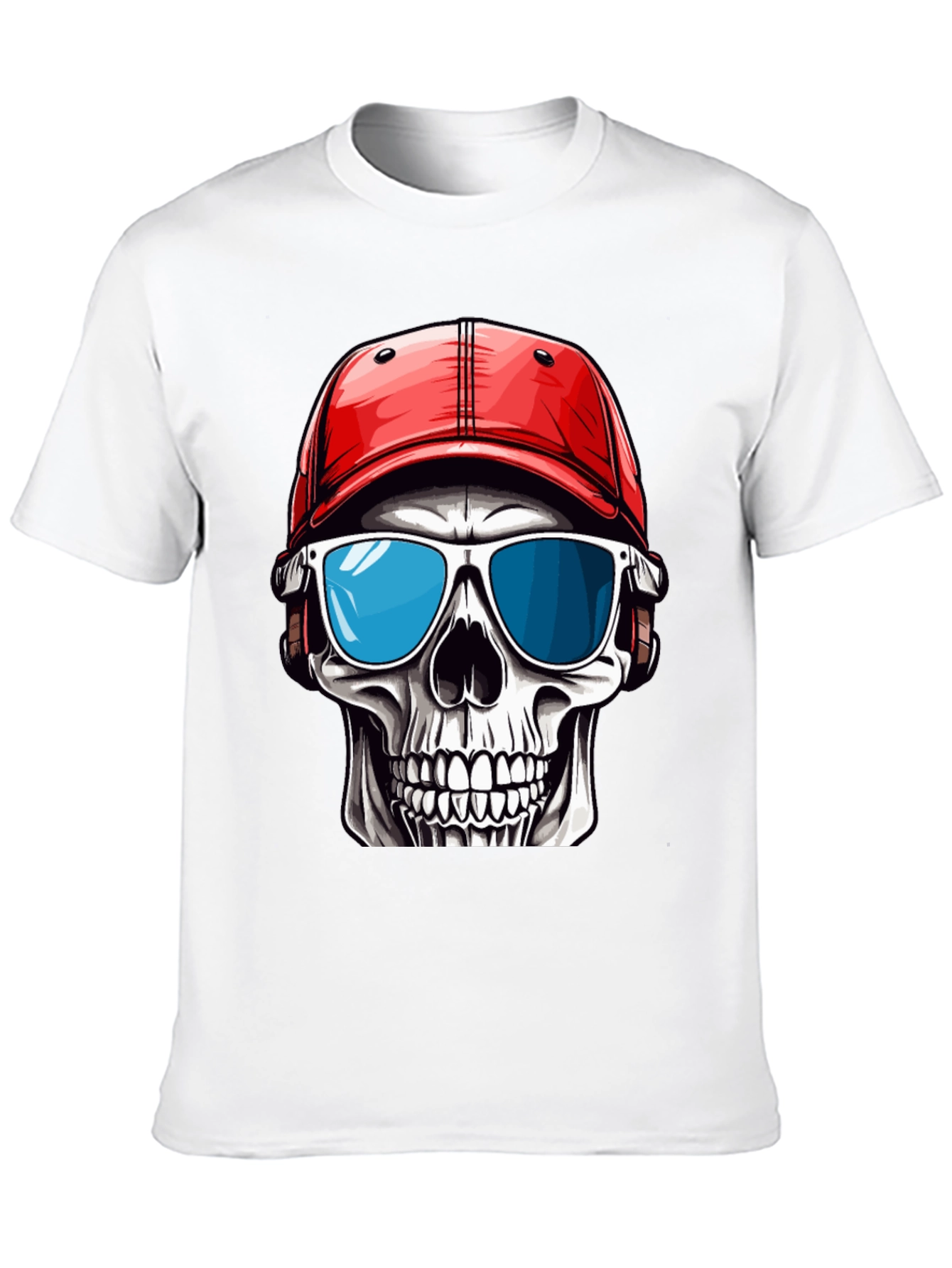 Skull in Cap Graphic T-Shirt