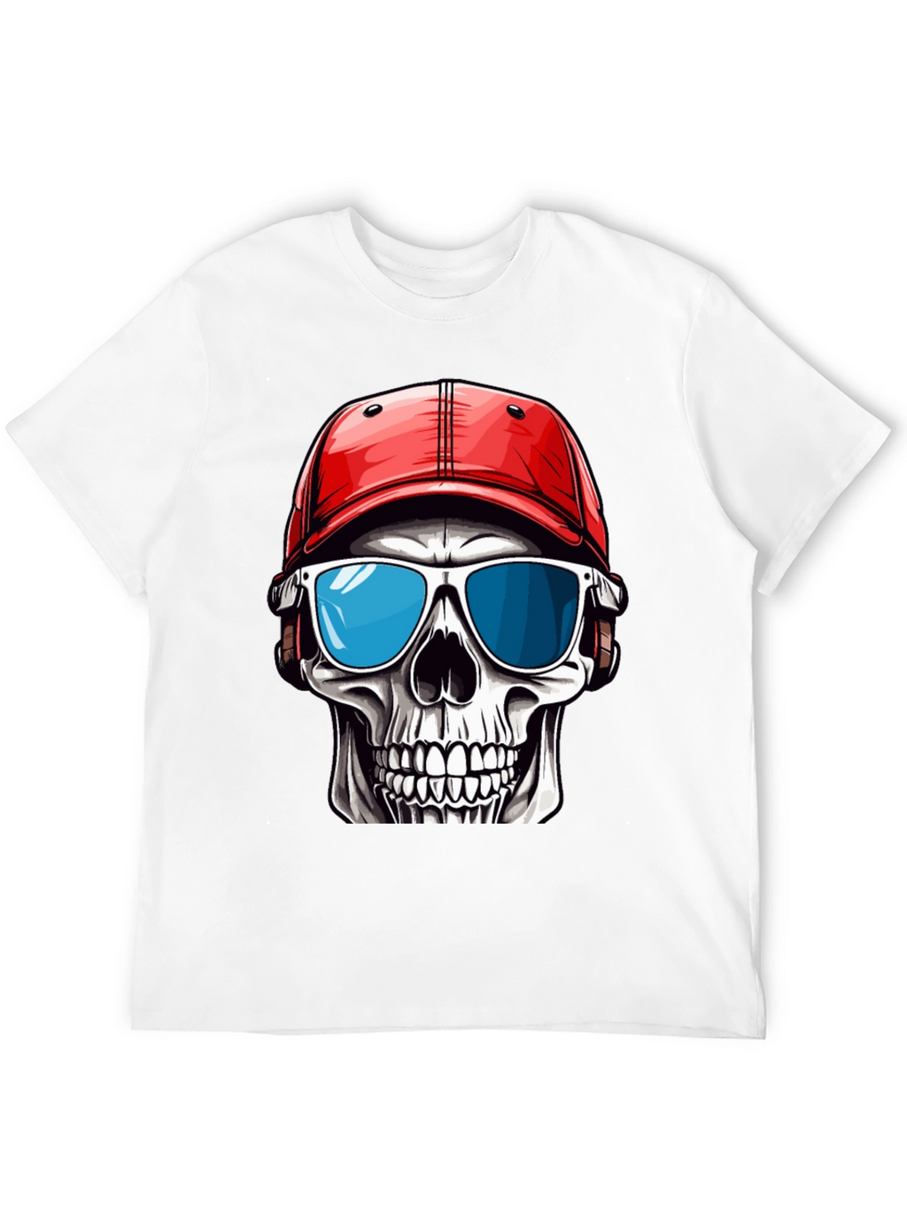 Skull in Cap Graphic T-Shirt