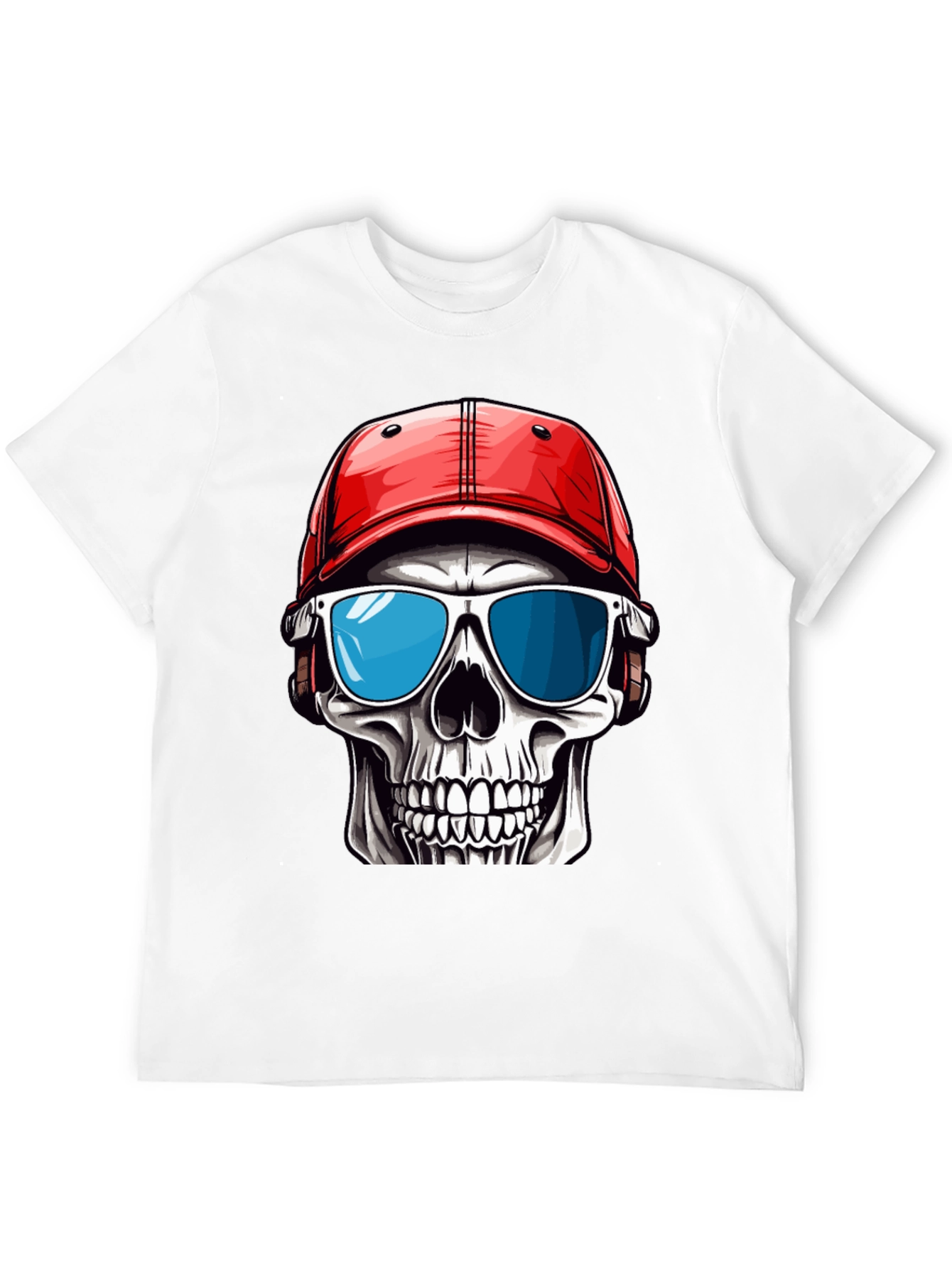 Skull in Cap Graphic T-Shirt