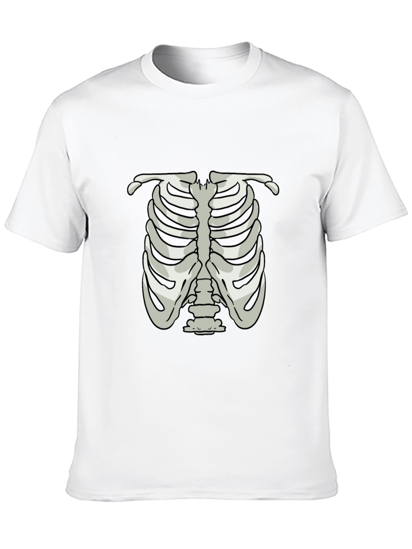 Skeleton Rib Cage Graphic Tee - Halloween Costume Shirt