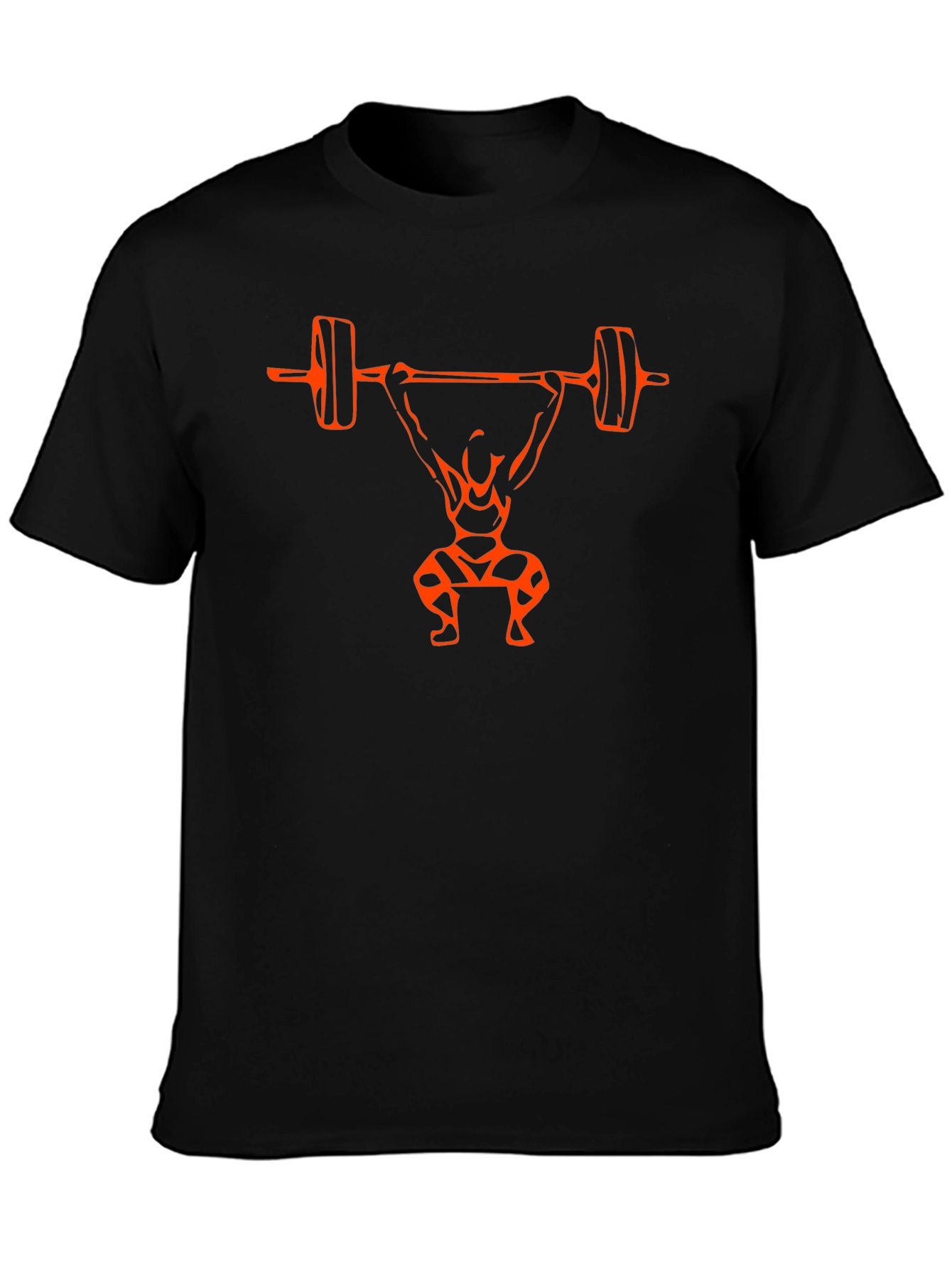 Weightlifting Silhouette Graphic Tee - Black Cotton Blend