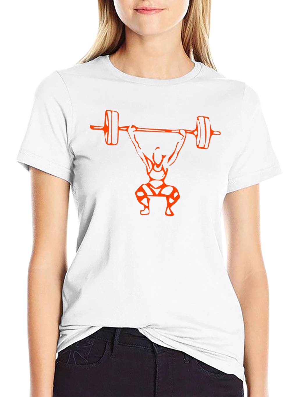 Weightlifting Silhouette Graphic Tee - Black Cotton Blend