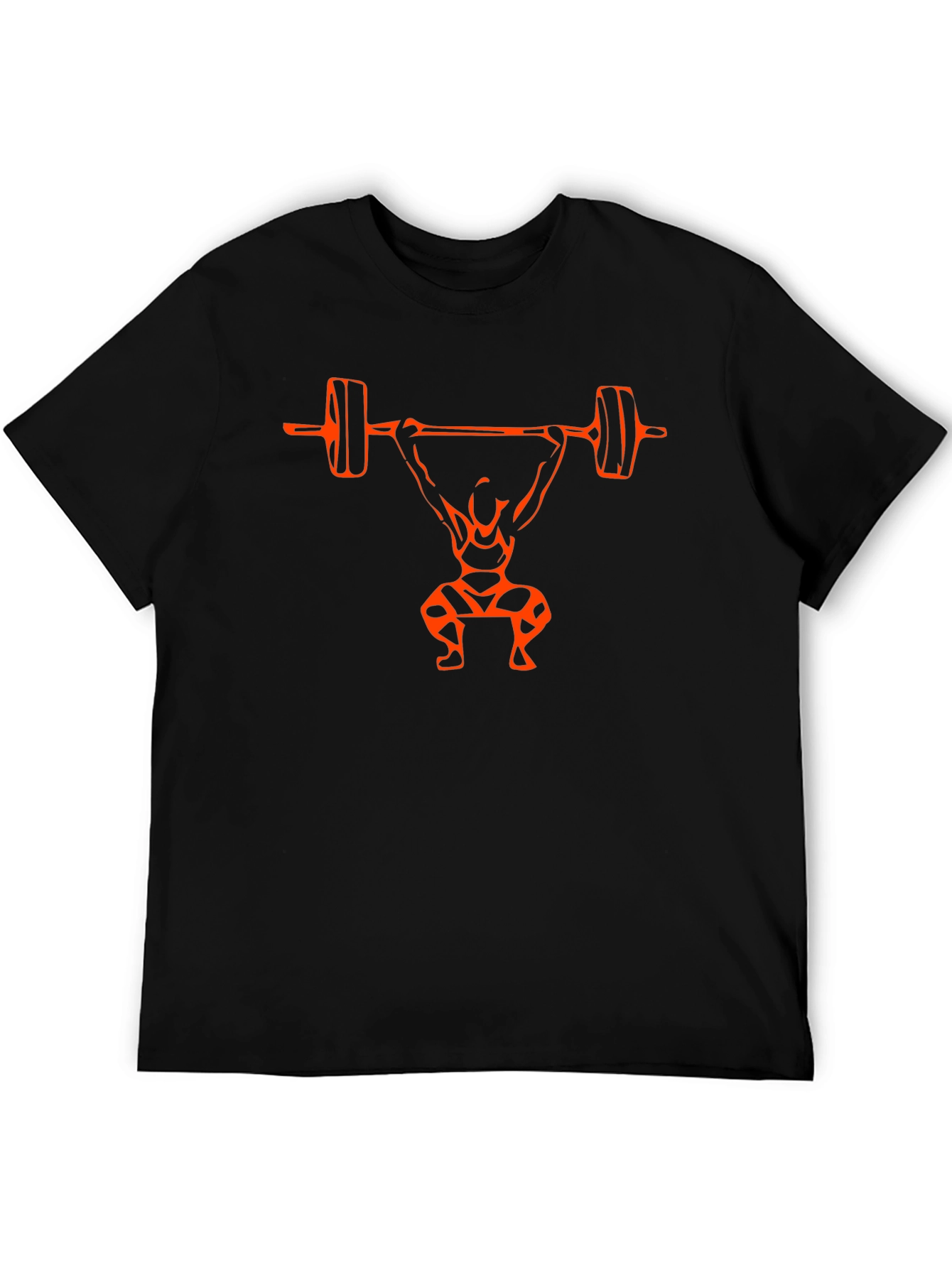 Weightlifting Silhouette Graphic Tee - Black Cotton Blend
